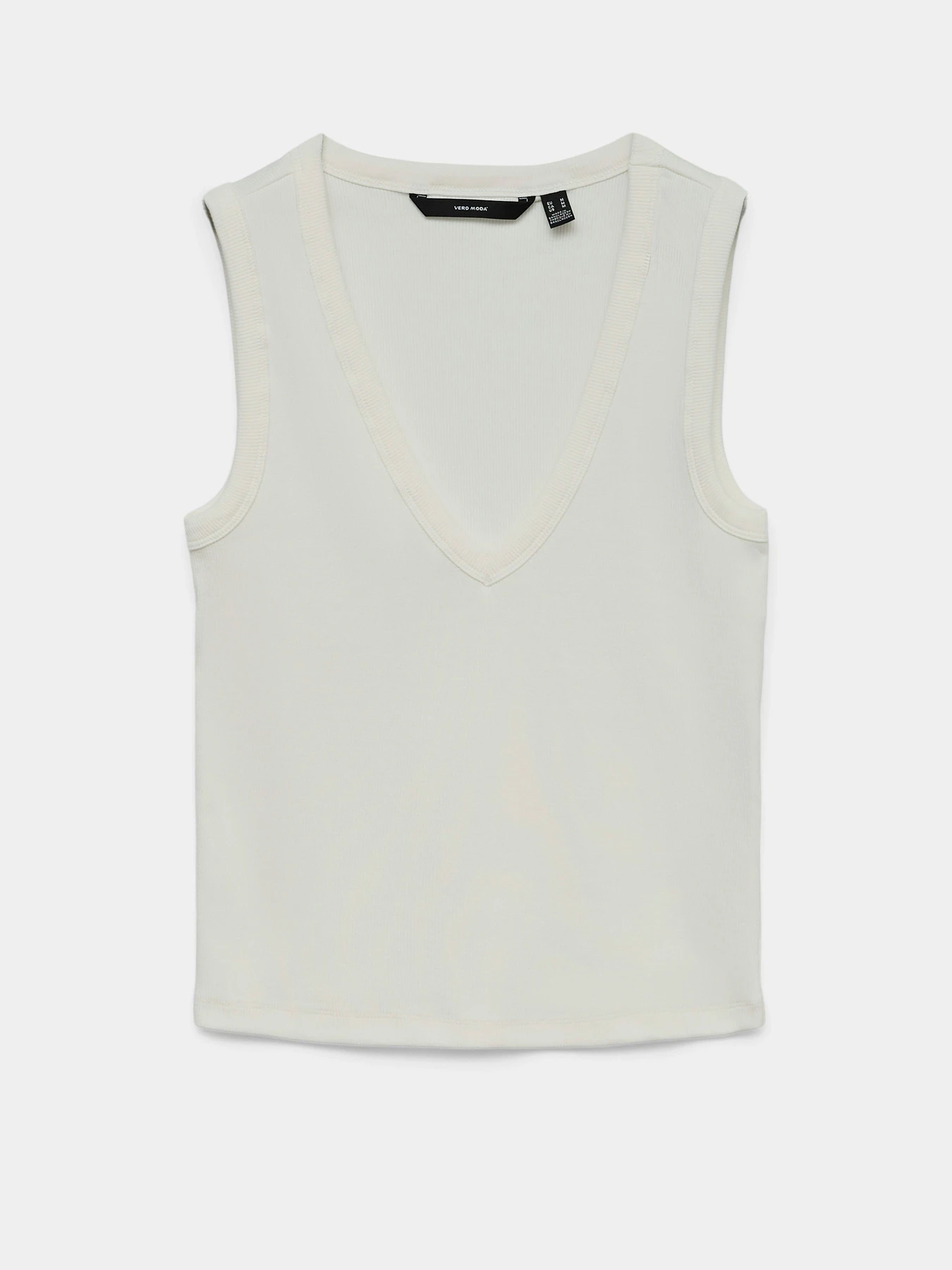 Футболки и поло Vero Moda CHLOE SHORT DEEP V-NECK TOP модель 10342916_Snow White Фото