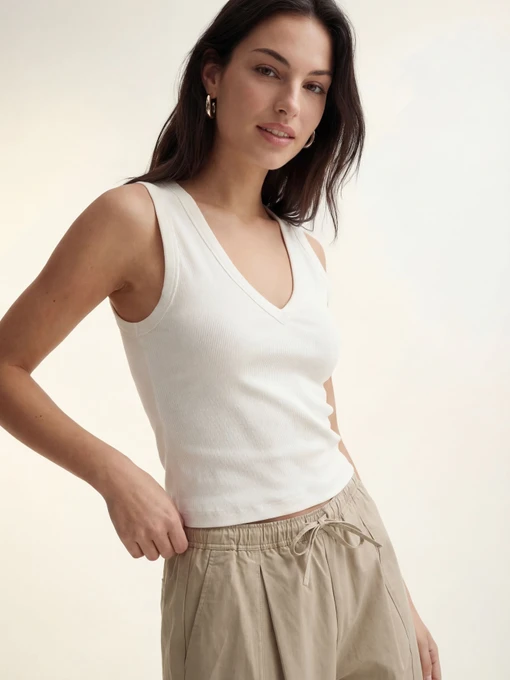 Футболки і поло Vero Moda CHLOE SHORT DEEP V-NECK TOP модель 10342916_Snow White Фото