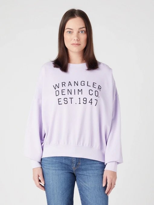 Худи и свитшоты Wrangler Crew Sweat Slogan модель W6R5HAP26 Фото