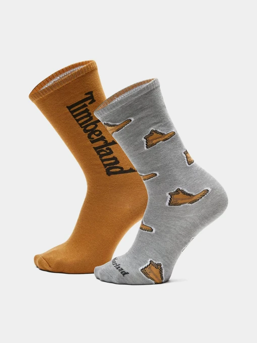 Шкарпетки та гольфи Timberland Gender 2 Pair Pack All-over Print Crew модель TB0A2PVD052 Фото