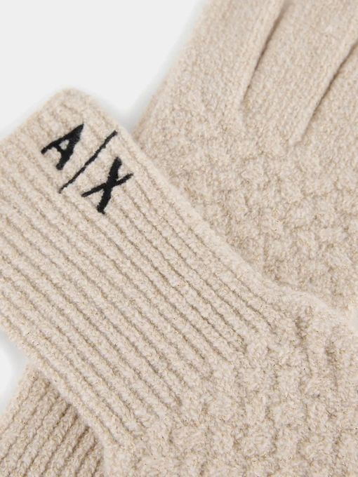 Armani Exchange Рукавички колір бежевий фото 2