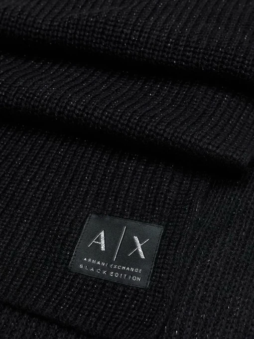Armani Exchange Шарф колір чорний фото 2