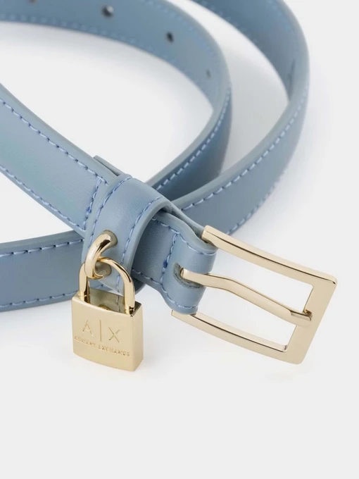 Armani Exchange Ремінь колір блакитний фото 3