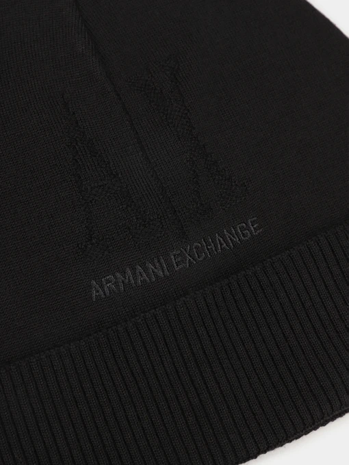 Armani Exchange Шапка колір чорний фото 3