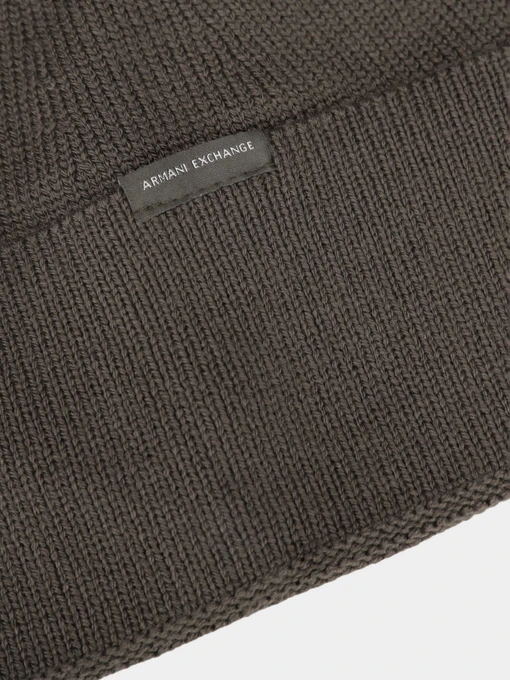 Armani Exchange Шапка колір зелений фото 3