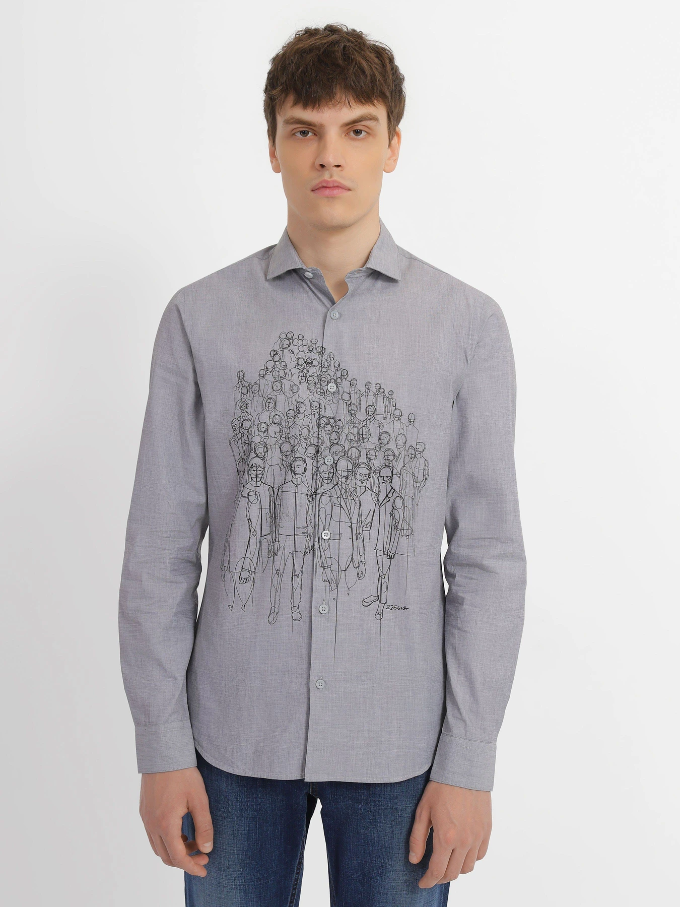 Рубашки Zegna модель SH310365_Бежевий Рубашки Zegna модель SH310365_Бежевий Фото