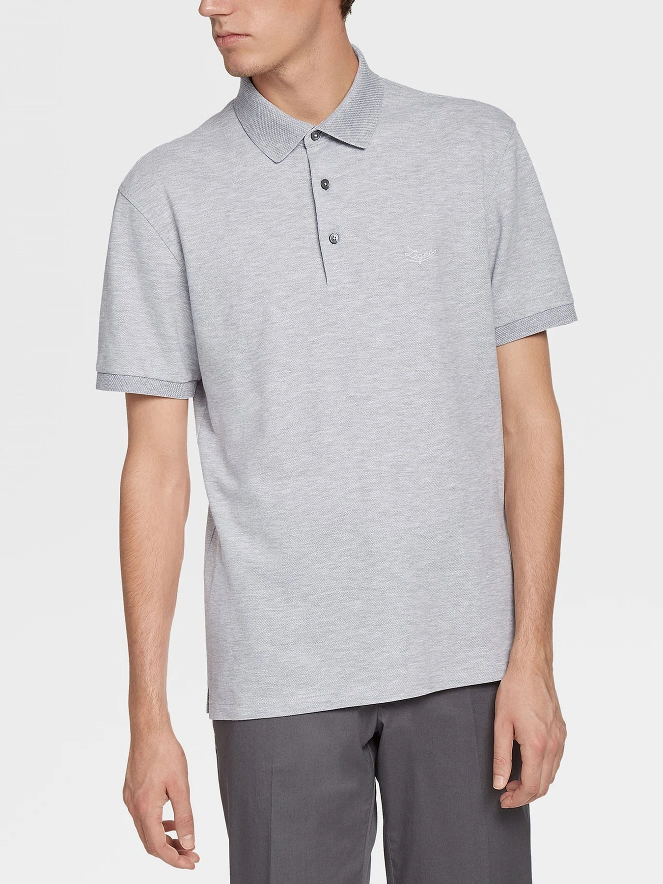 Футболки и поло Zegna модель KN310346_Сірий Футболки и поло Zegna модель KN310346_Сірий Фото