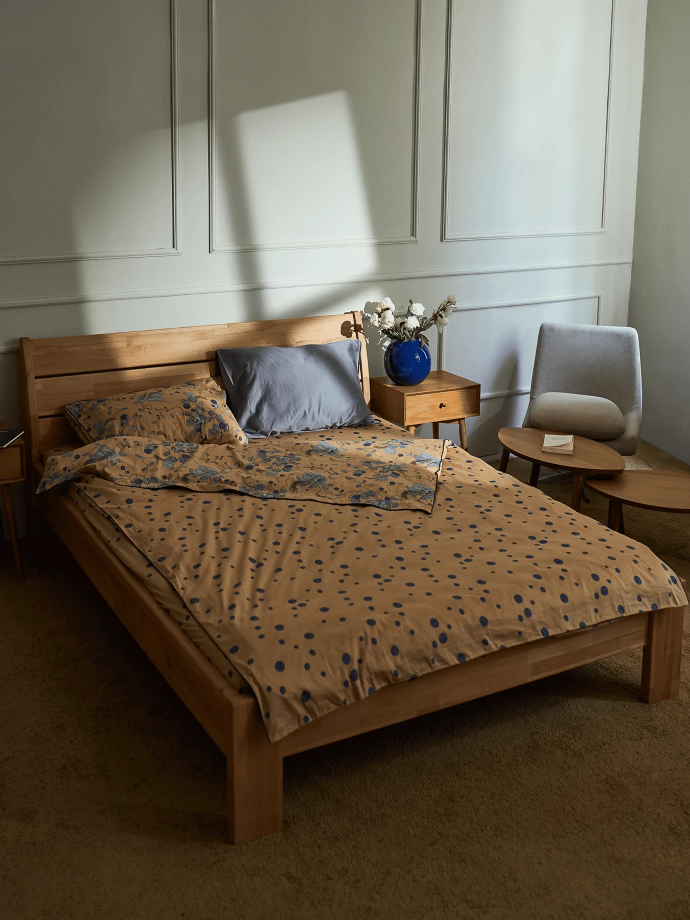 Простирадло "Теплий ліс" з натурального сатину MBM HOME модель BL-FS-64/65 WARM SAND/PRINT Фото