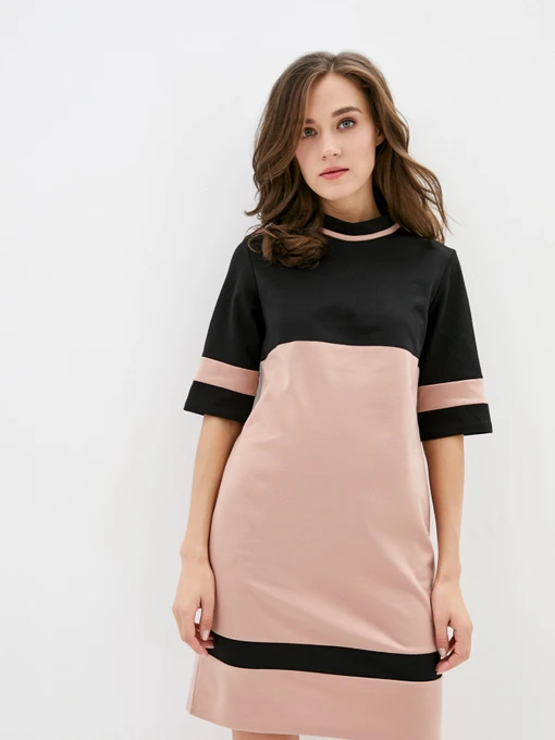 Платья ISSA Plus модель SA-11_blackbeige Фото