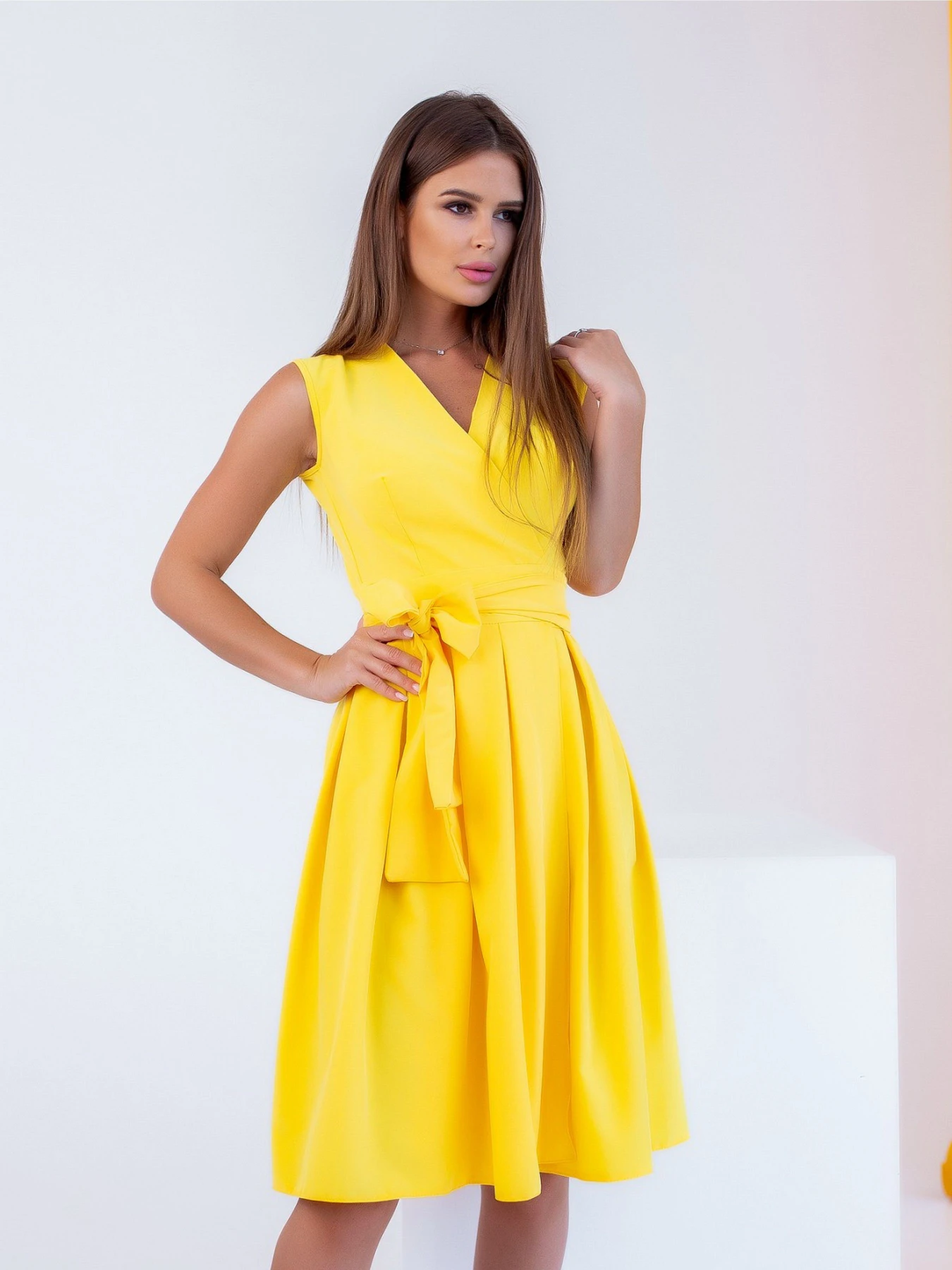 Платья ISSA Plus модель 12080_yellow Платья ISSA Plus модель 12080_yellow Фото