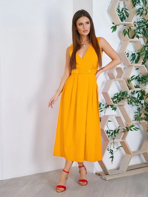 Платья ISSA Plus модель 11757_mustard Фото