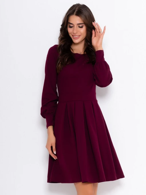 Платья ISSA Plus модель 11060_burgundy Фото