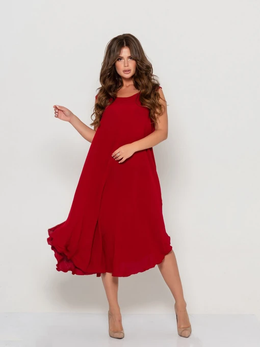 Сукні ISSA Plus модель 10800_burgundy Фото