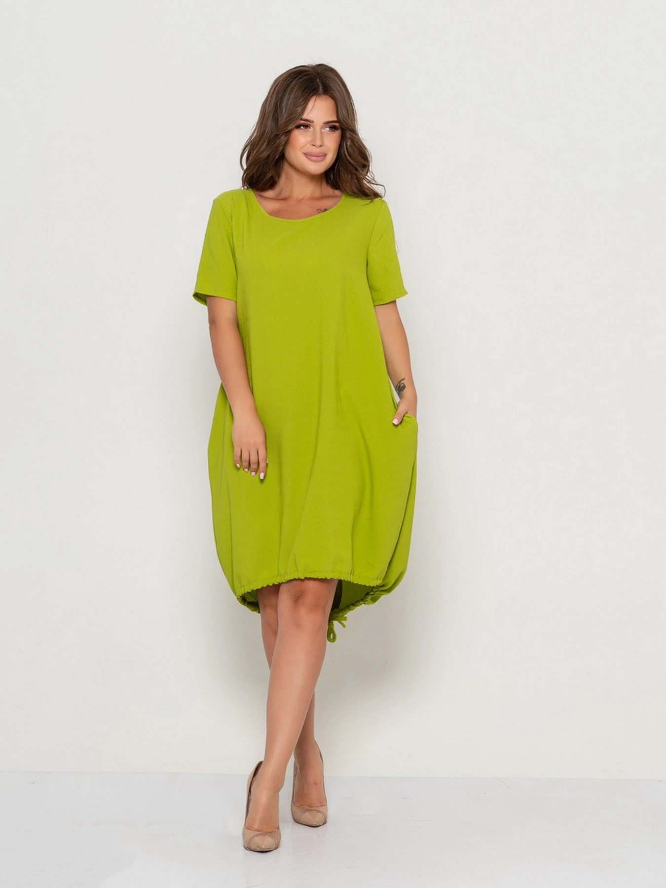 Платья ISSA Plus модель 10497_olive Платья ISSA Plus модель 10497_olive Фото