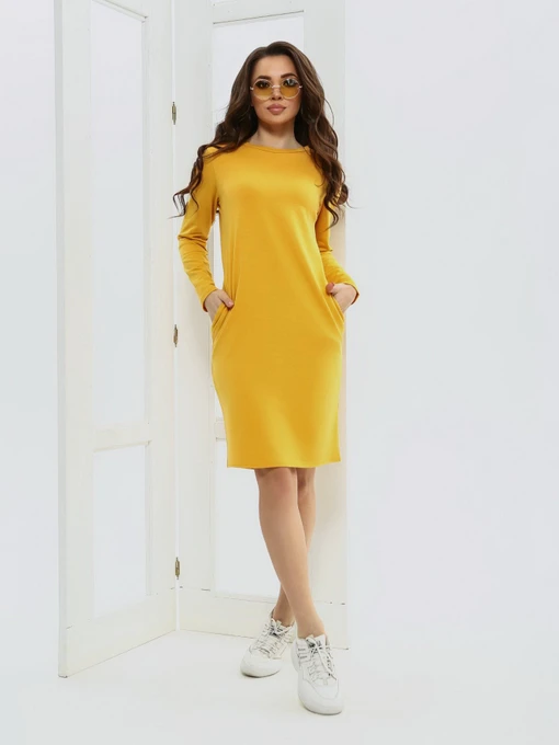 Платья ISSA Plus модель 10188_mustard Фото
