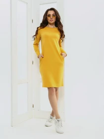 Платья ISSA Plus модель 10188_mustard Фото