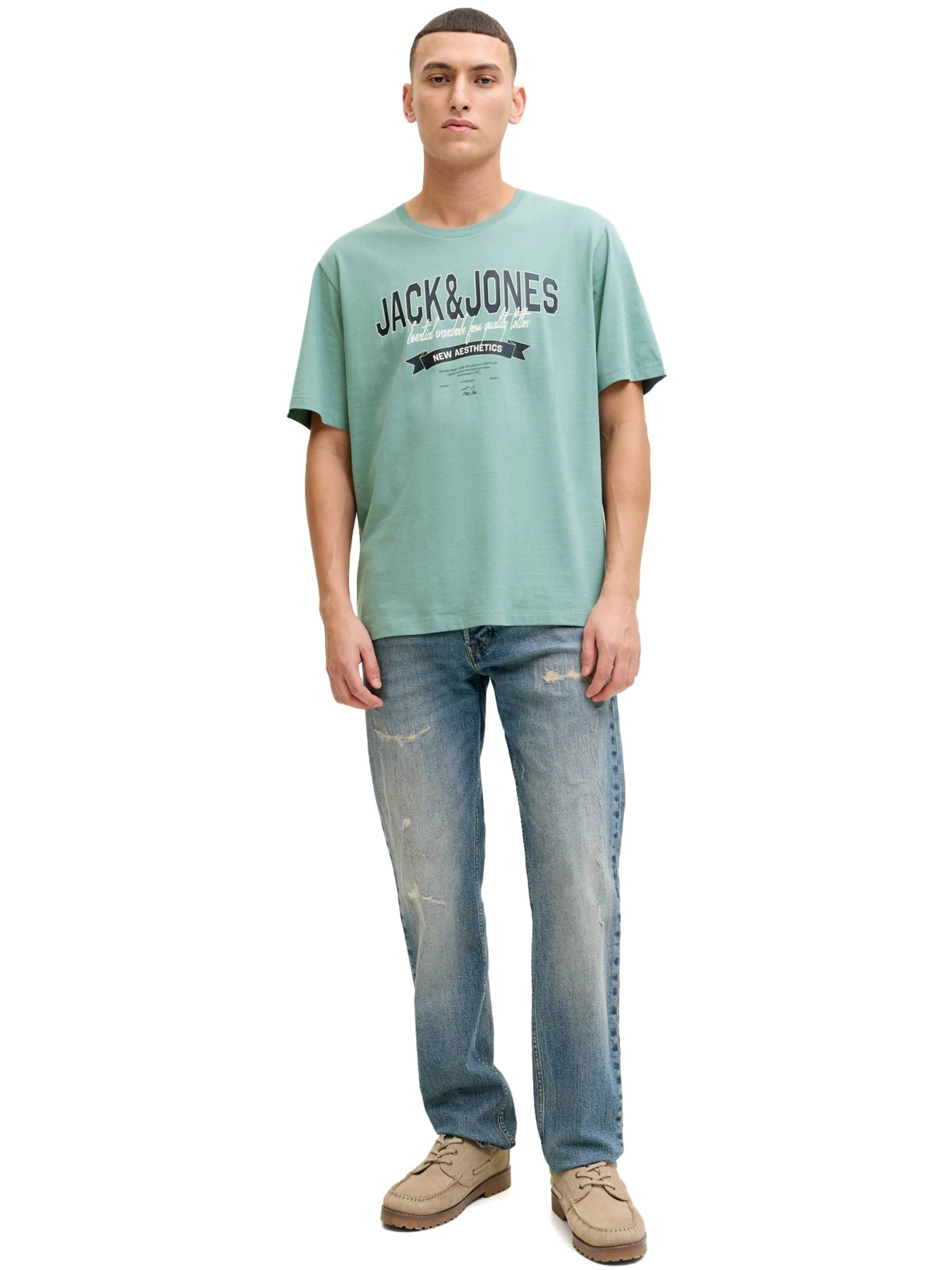 Футболки і поло JACK & JONES модель 12288016-Mineral Blue Футболки і поло JACK & JONES модель 12288016-Mineral Blue Фото