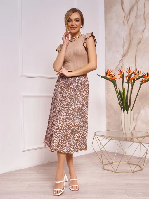 Спідниці ISSA Plus модель 13259_brown Фото