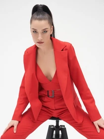 Костюмы ISSA Plus модель 13292_red Фото