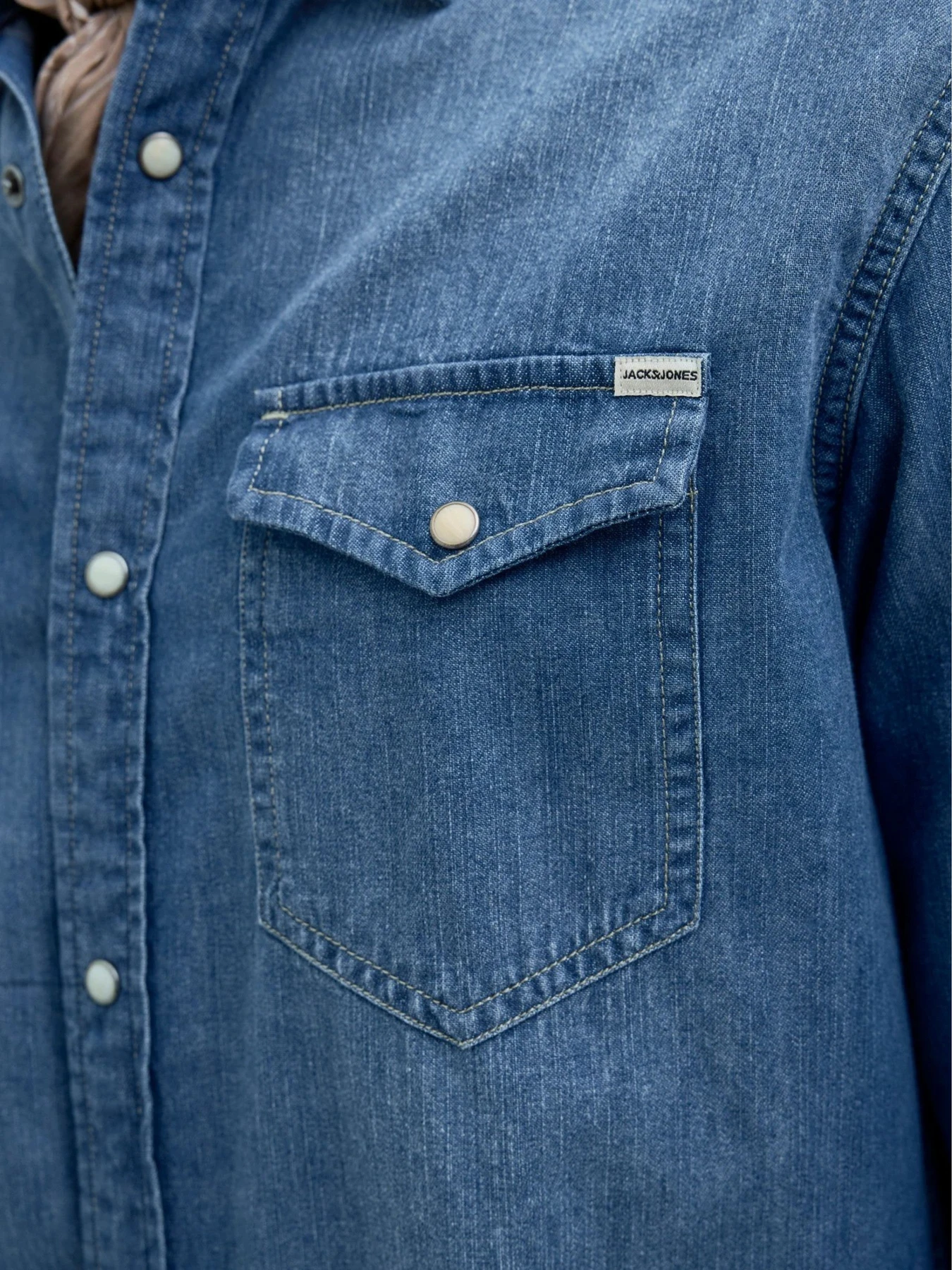 Рубашки JACK & JONES модель 12138115-Medium Blue Denim Фото