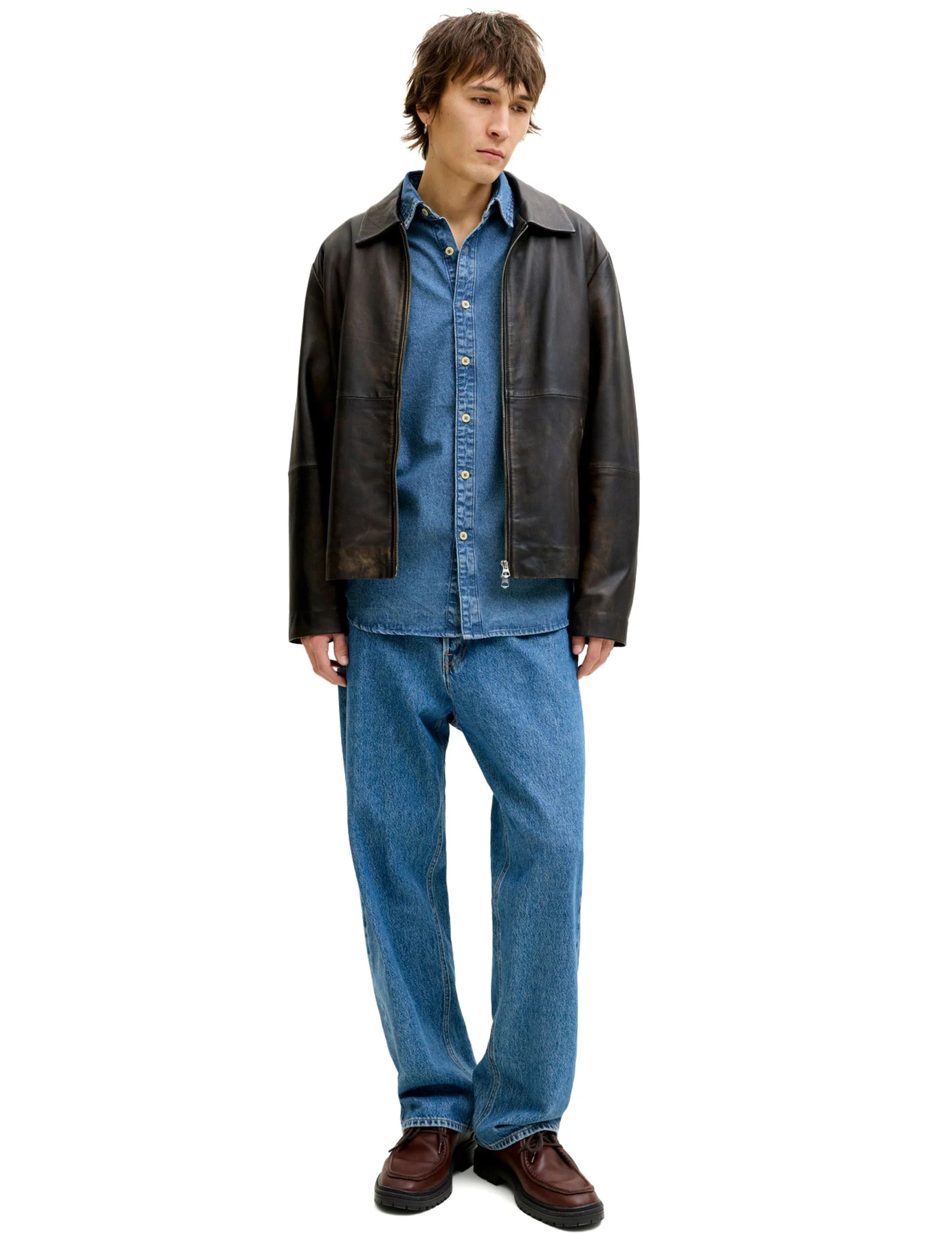 Рубашки JACK & JONES модель 12289227-Blue Denim Рубашки JACK & JONES модель 12289227-Blue Denim Фото