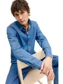 Рубашки JACK & JONES модель 12289227-Blue Denim Фото