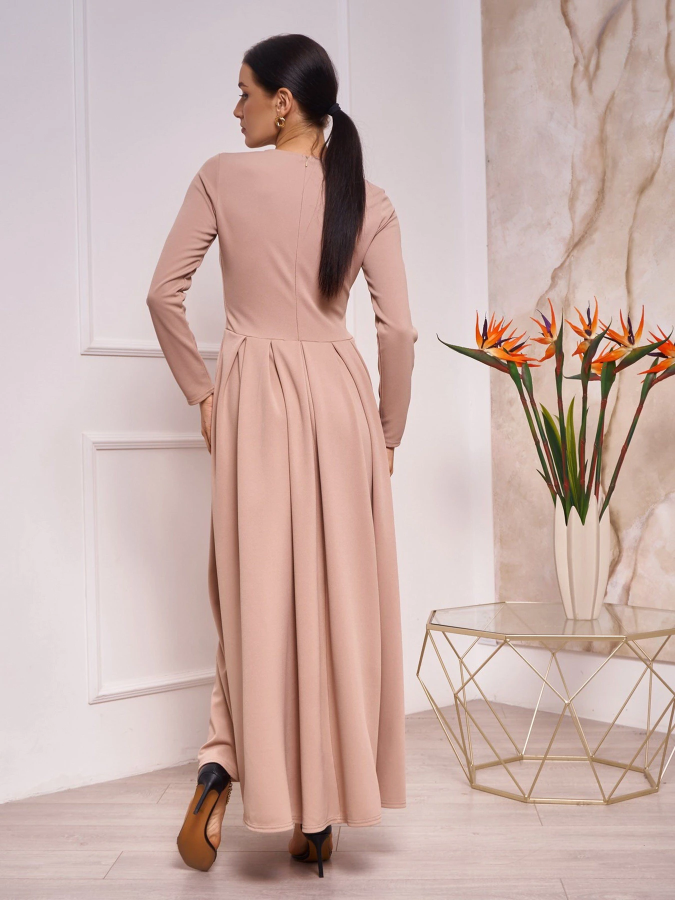 Платья ISSA Plus модель 13256_beige Платья ISSA Plus модель 13256_beige Фото