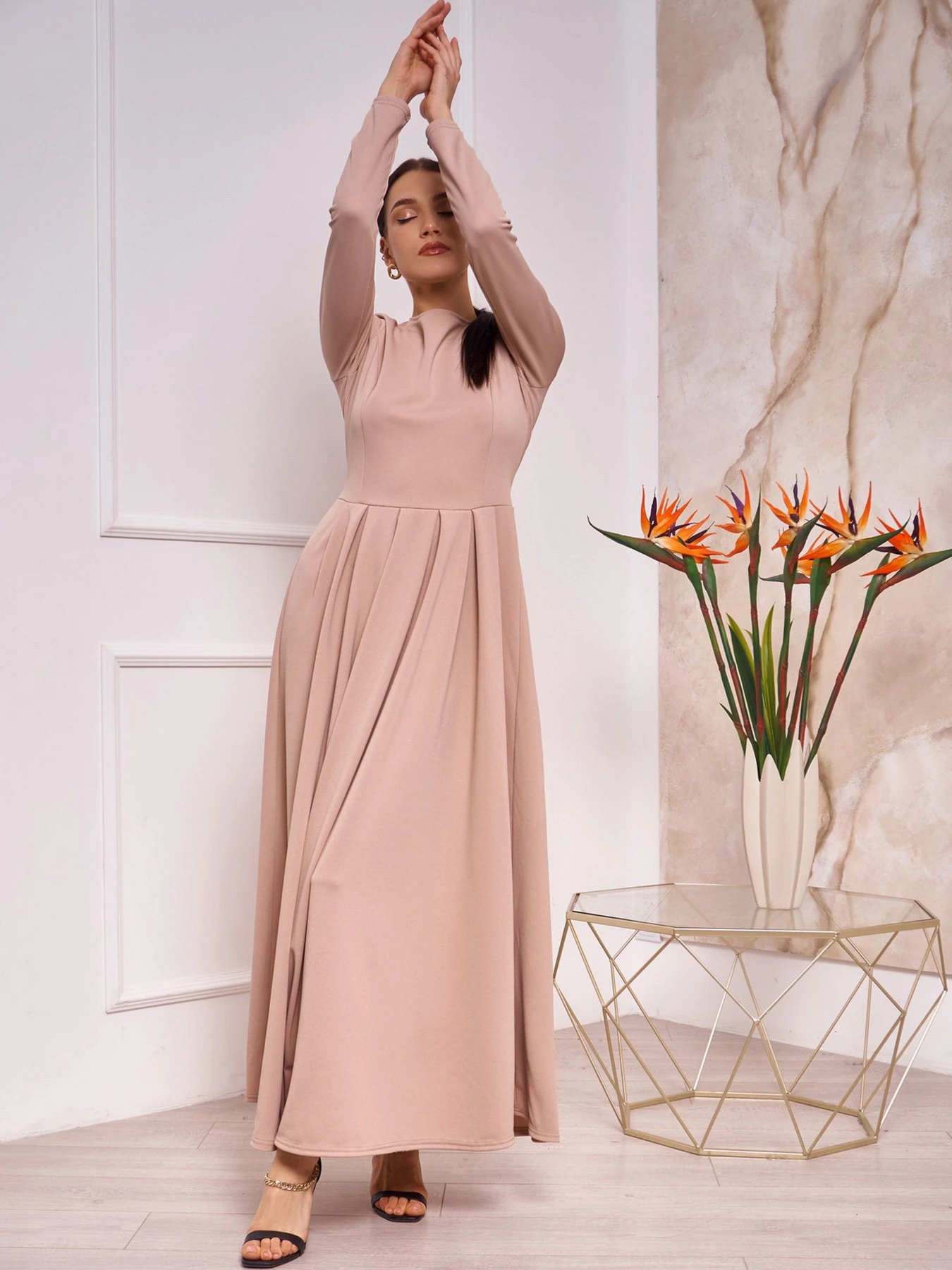 Платья ISSA Plus модель 13256_beige Платья ISSA Plus модель 13256_beige Фото