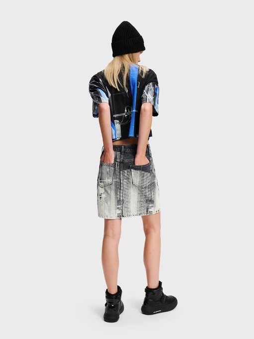 Бавовняна Жіноча Джинсова спідниця Karl Lagerfeld Jeans фото 3