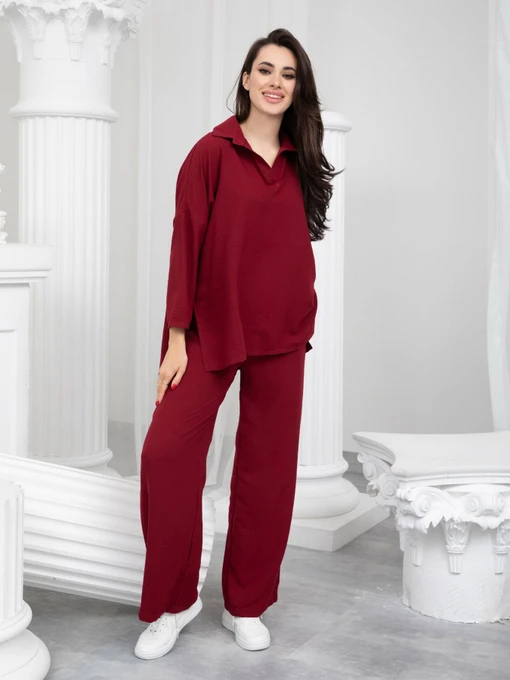 Костюмы ISSA Plus модель 13240_burgundy Фото