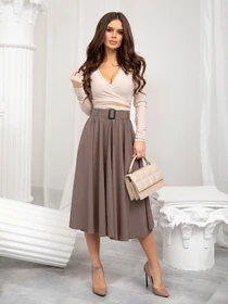 Спідниці ISSA Plus модель 13216_brown Фото