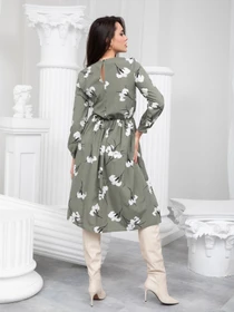 Платья ISSA Plus модель 13233_khaki Фото