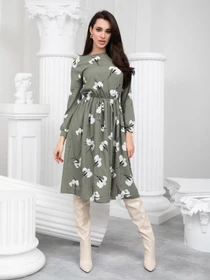 Платья ISSA Plus модель 13233_khaki Фото