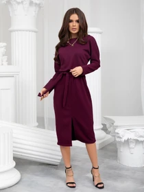 Сукні ISSA Plus модель 13242_burgundy Фото