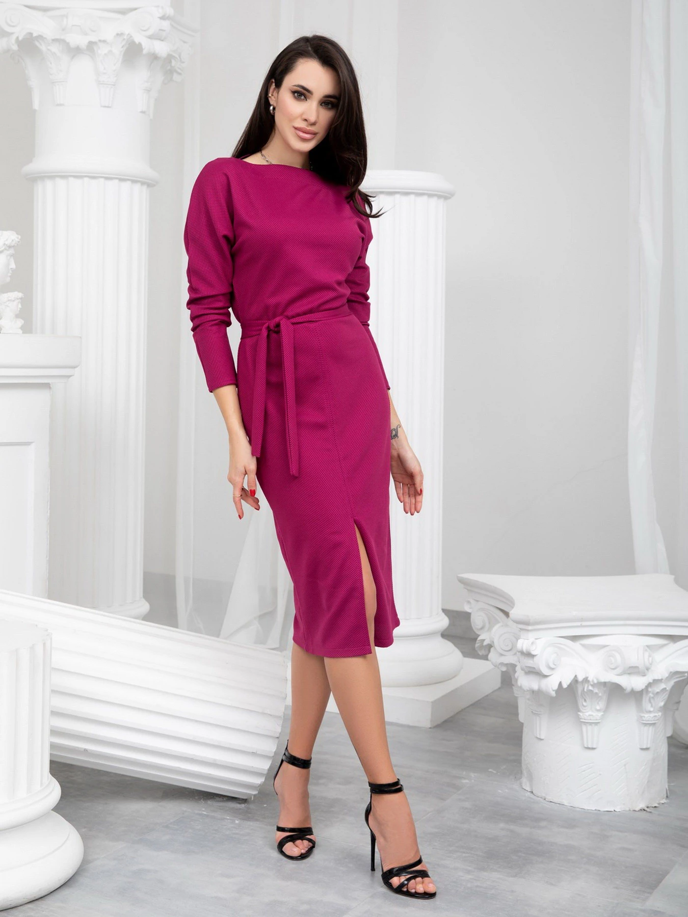 Платья ISSA Plus модель 13242_crimson Платья ISSA Plus модель 13242_crimson Фото