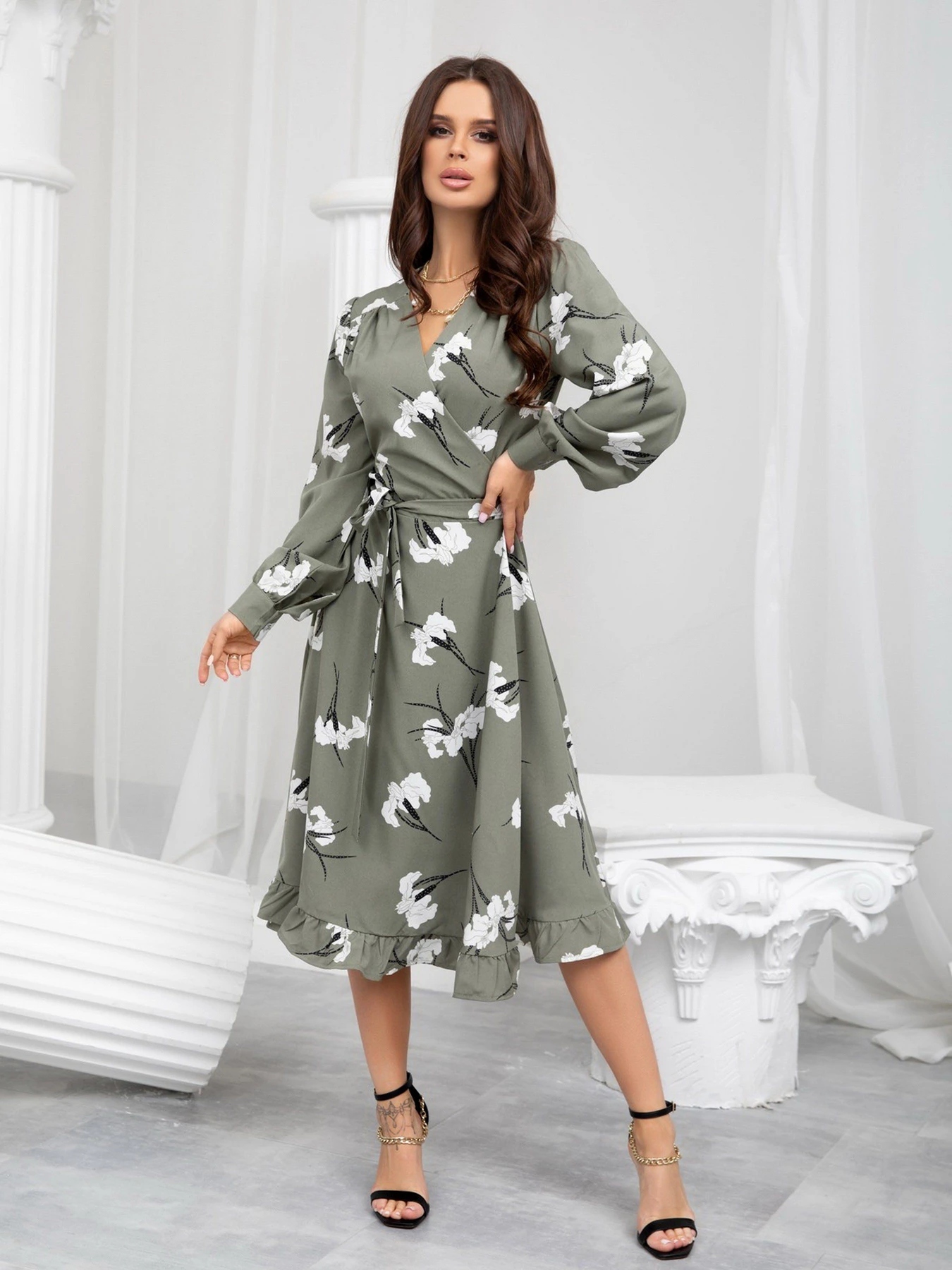 Сукні ISSA Plus модель SA-389_khaki Фото