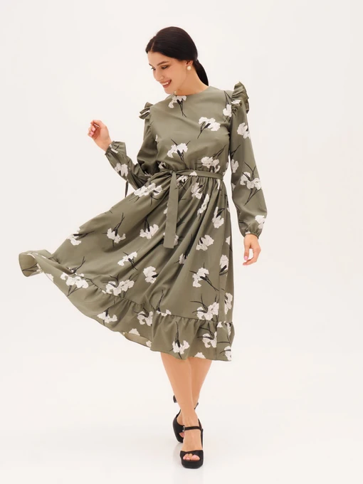 Платья ISSA Plus модель 13299_khaki Фото
