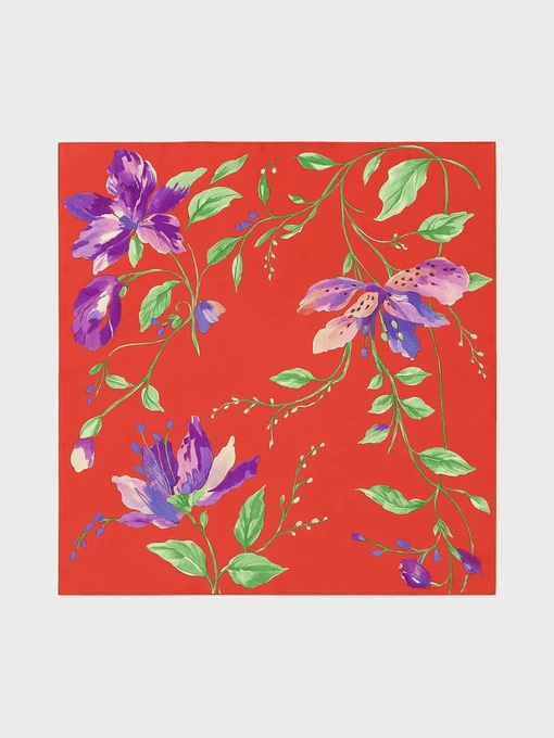 Шарфи та хустки BUDZIKO Floral модель BUD-floral-red-silky-scarf Фото
