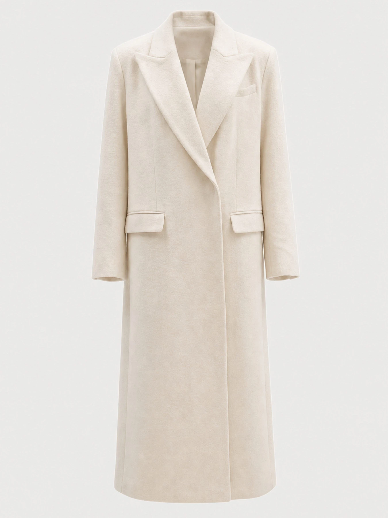 Пальто и плащи BUDZIKO Copenhagen модель BUD-copenhagen-milky-white-woolen-coat Фото