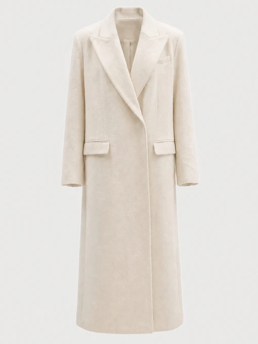 Пальто и плащи BUDZIKO Copenhagen модель BUD-copenhagen-milky-white-woolen-coat Фото