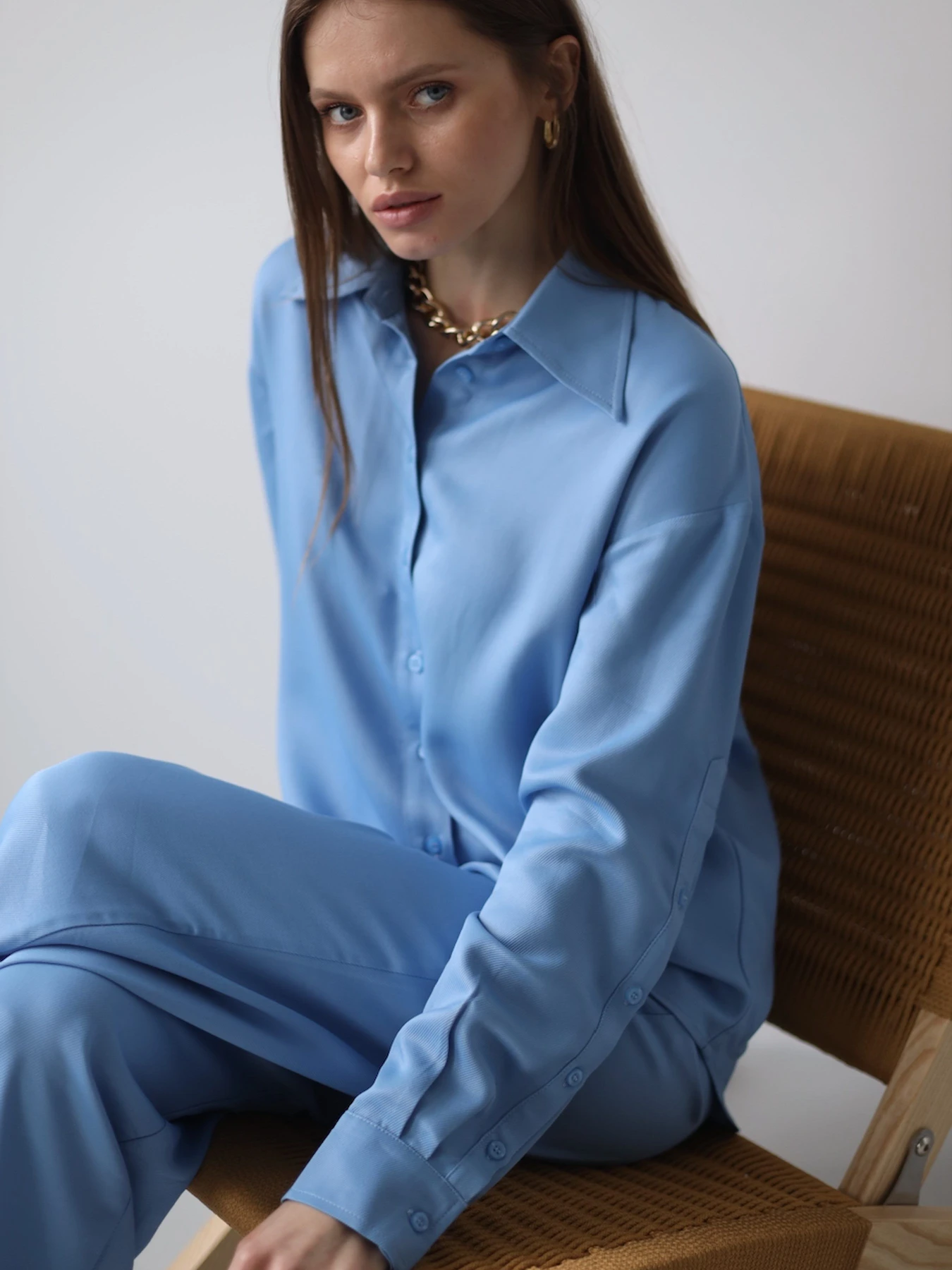Сорочки BUDZIKO Babyblue модель LI-BL-SLK-SHRT Фото