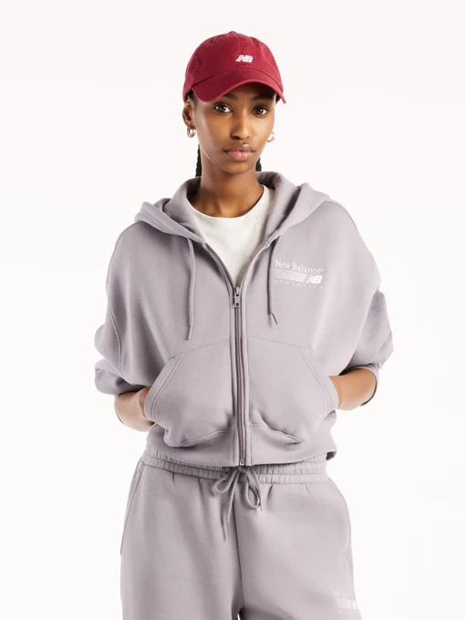 Худі та світшоти New Balance Trackside Fleece Full Zip модель WJ62P2UPOFG Фото