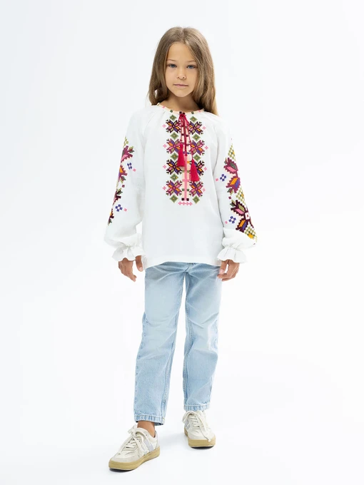 Лляна Дитяча Вишита сорочка Едельвіка фото 2