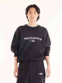Худі та світшоти New Balance Trackside Fleece Crew модель MT6255WPBK Фото