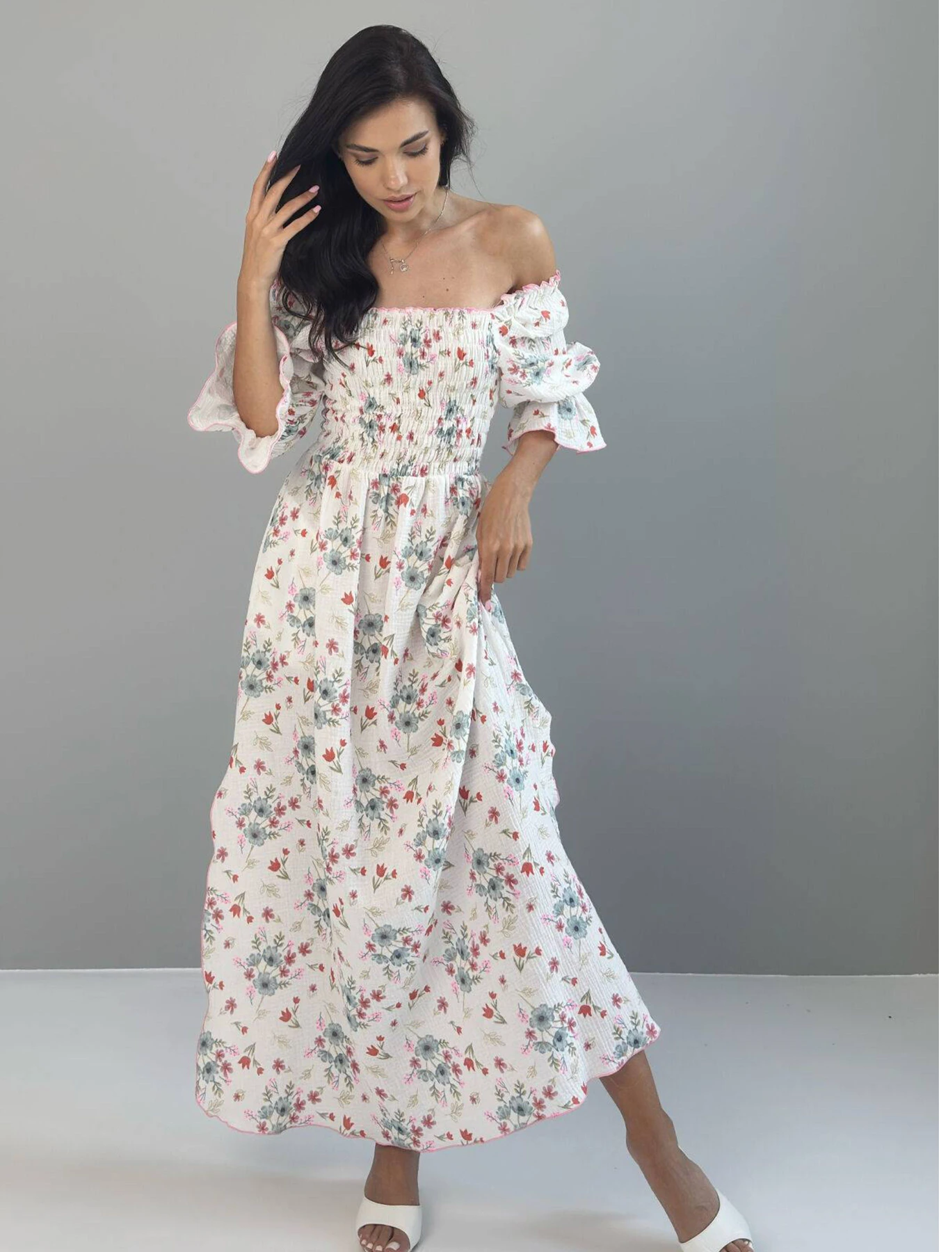Сукні NENKA модель nenka3849-c01-molochnij-print Сукні NENKA модель nenka3849-c01-molochnij-print Фото