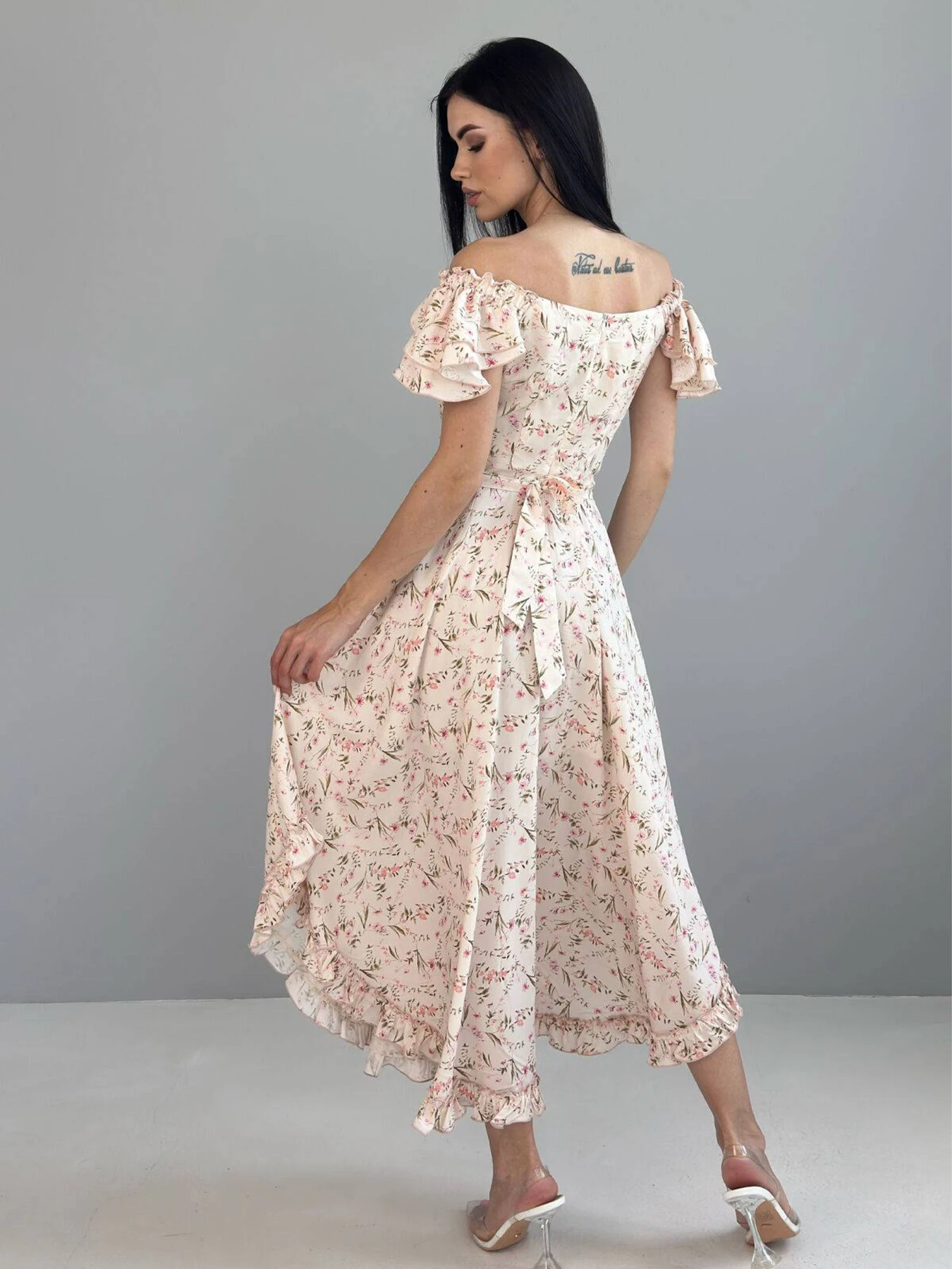 Платья NENKA Одежда модель nenka3843-c01-bezhevij-print Фото