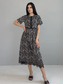 Платья NENKA Одежда модель nenka3837-c01-chornij-print Фото