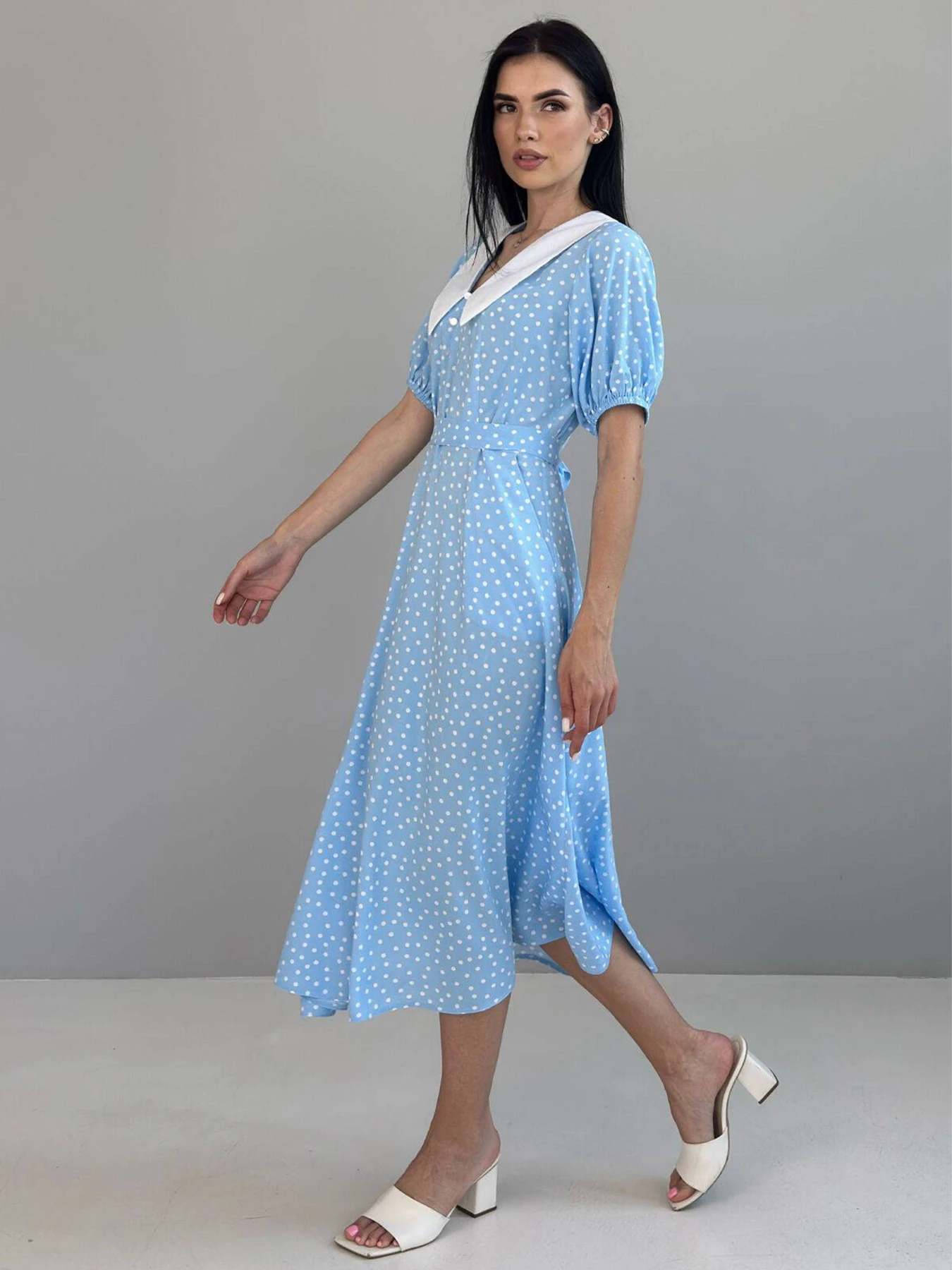 Платья NENKA Одежда модель nenka3842-c02-blakitnij-print Фото
