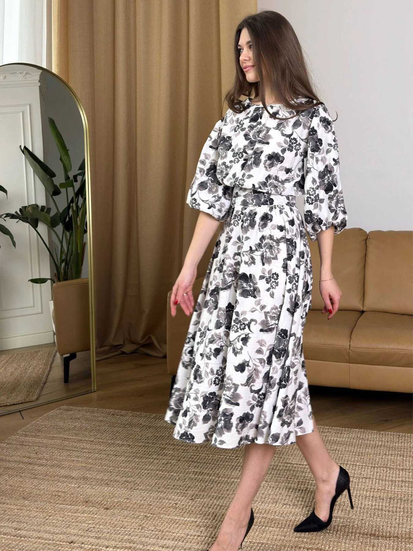 Сукні NENKA модель nenka3808-01-molochnij-print Сукні NENKA модель nenka3808-01-molochnij-print Фото