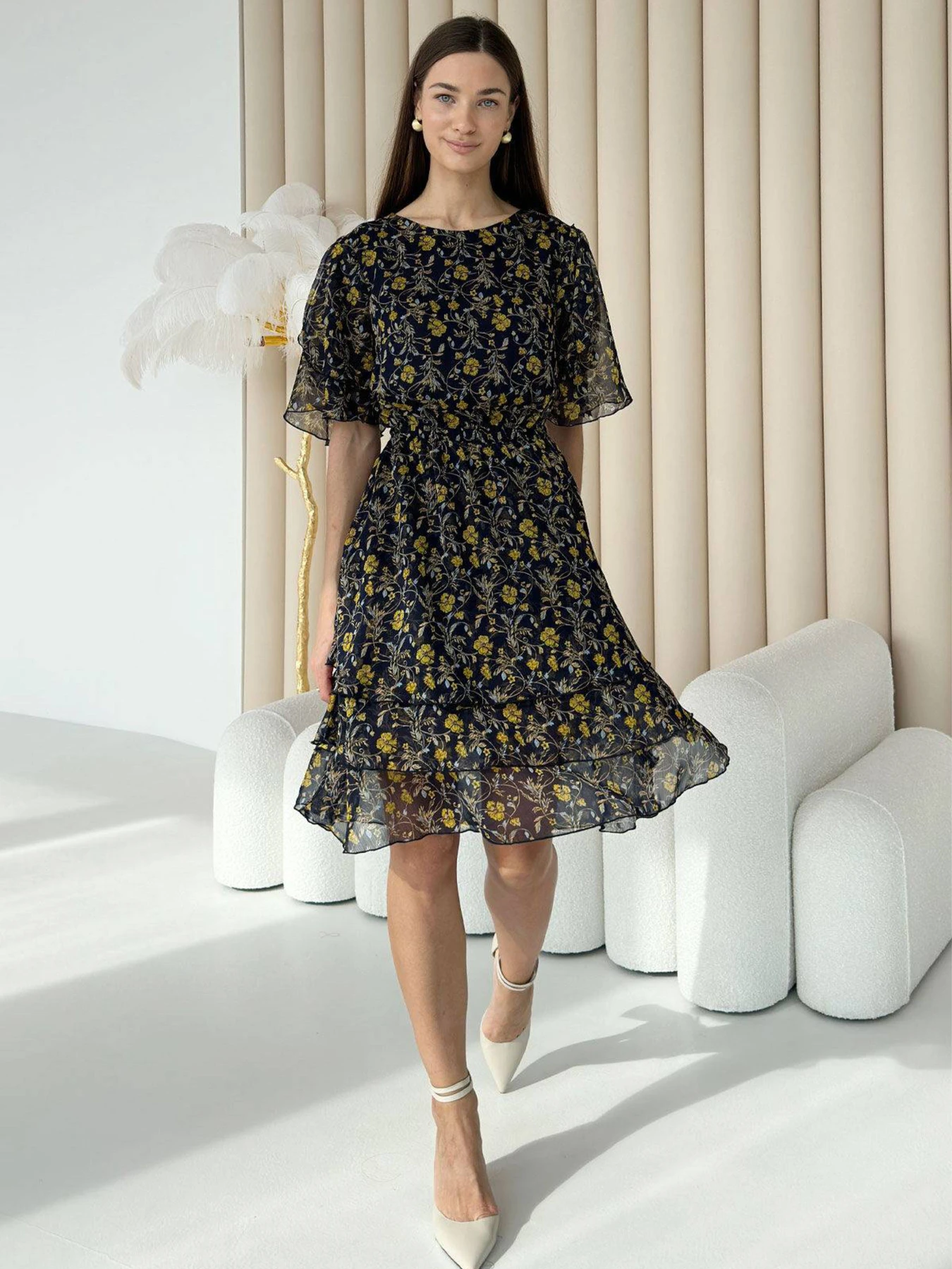 Сукні NENKA модель nenka3513-01-sinj-print Сукні NENKA модель nenka3513-01-sinj-print Фото